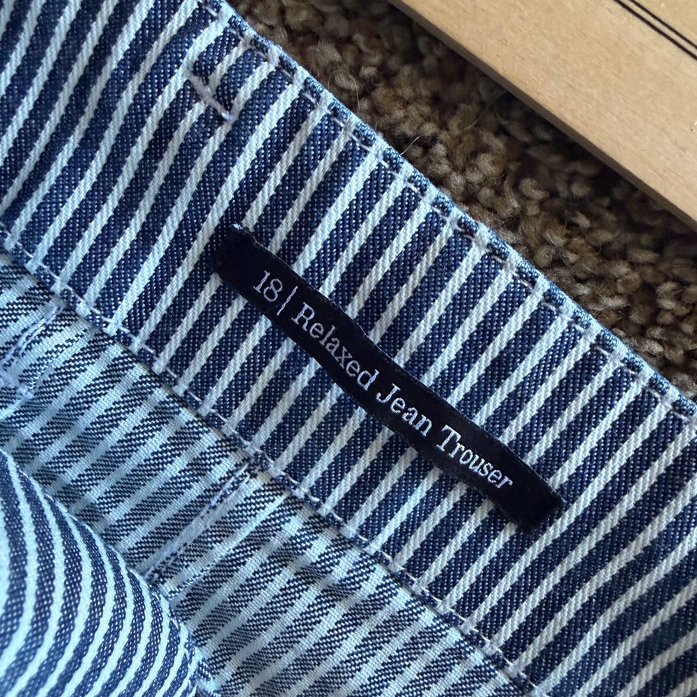 Talbots Blue Striped Flare Jeans - Picture 3 of 12